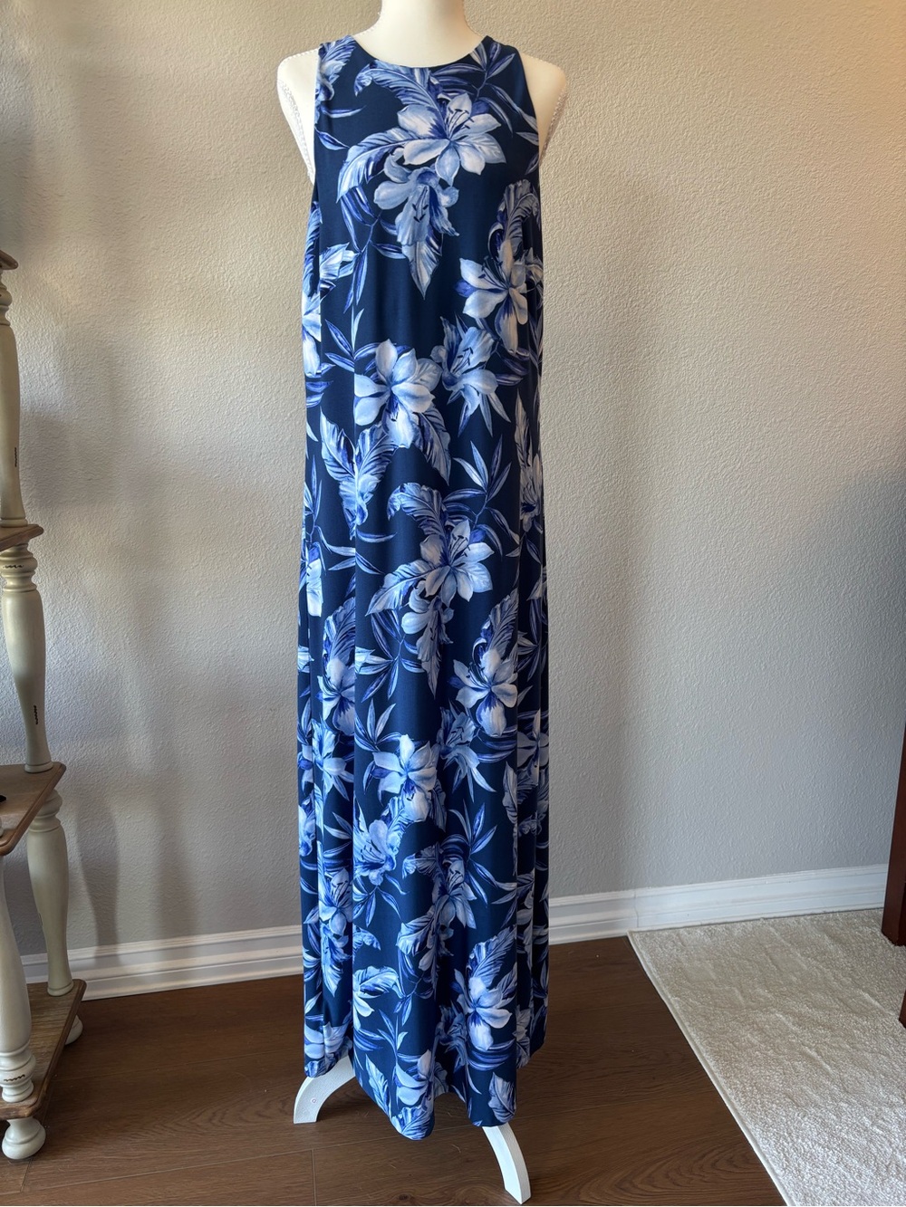 Tommy Bahama Women's Jasmina Fleur Bay Maxi Dress L Island Navy Coastal Tropical - Picture 3 of 10